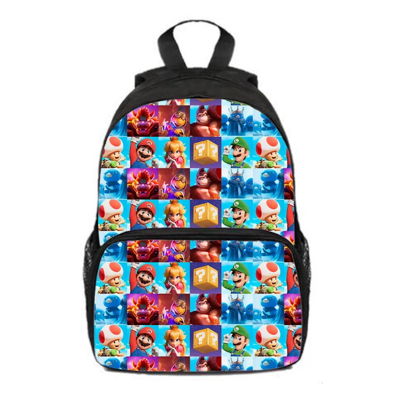 2024 New Super Marios Bros School Bag Anime Figure Luigi Backpack Children Elementary Kindergarten Marios Backpack Kids Gift