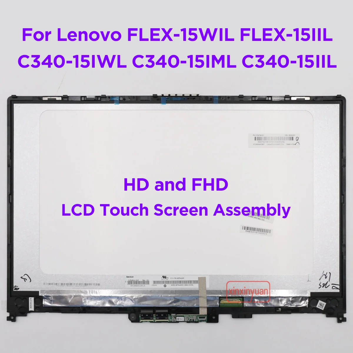 15.6 LCD Touch Screen Digitizer Assembly สำหรับ Lenovo IdeaPad C340-15IWL FLEX-15IWL 15IML 15IIL FHD Matrix เปลี่ยน