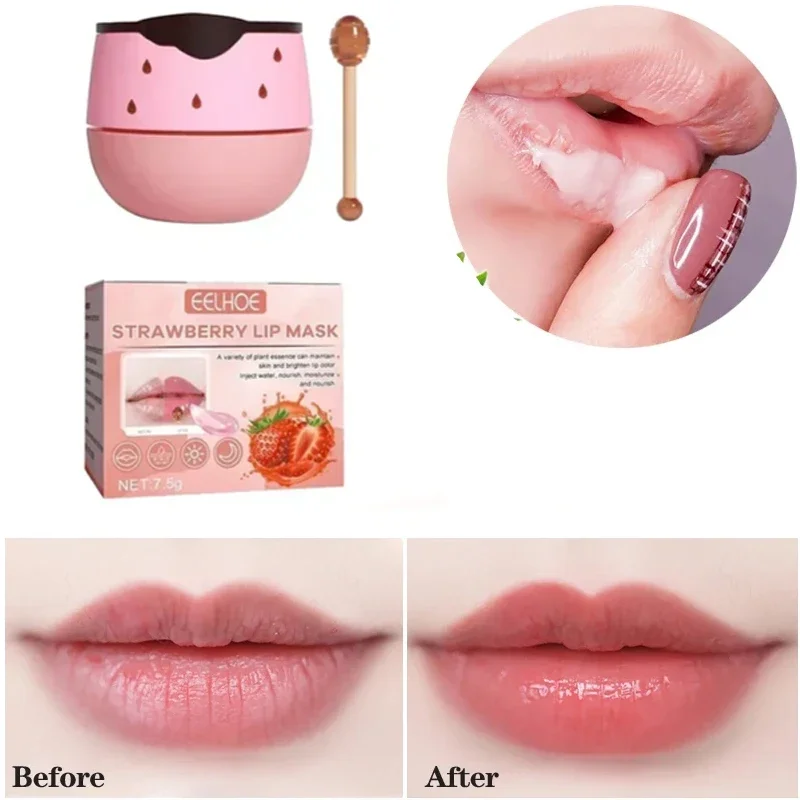 

Lip Sleeping Mask Day and Night Prevention Dry and Crack Lips Hydrating Strawberry Honey Lip-Balm Lip Masks Repair