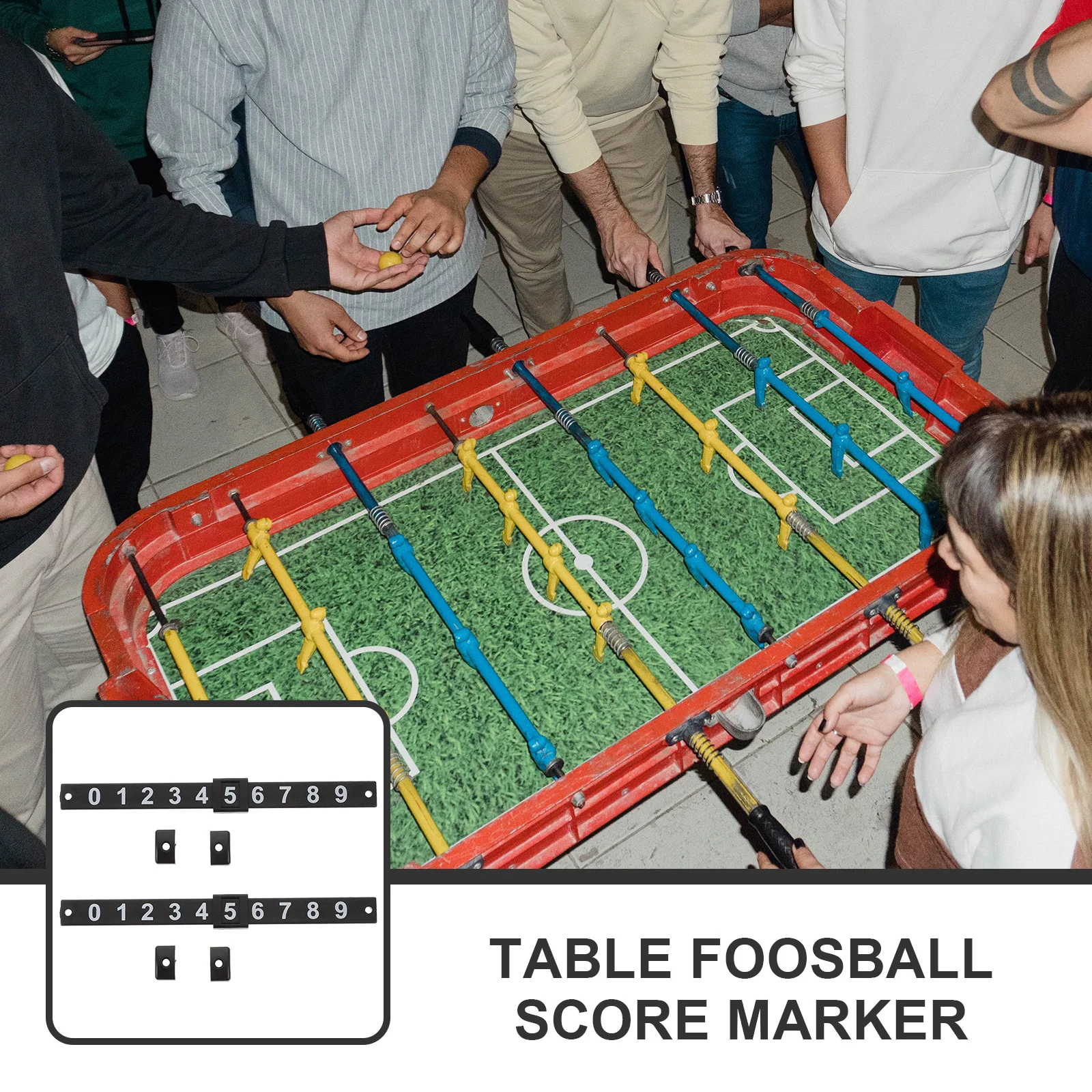 2Pcs Foosball Scorekeepers Table Football Score Counters Bright Background White Numbers Compact Design Multi-Use Score Markers