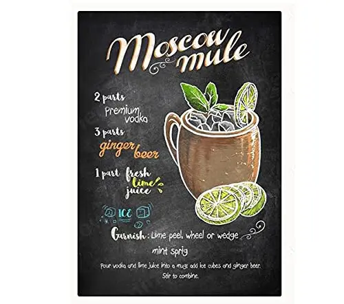 Contrence Vintage Tin Signs Moscow Mule Men Cave Bar Club Cafe Store Beverage Shop Retro Personalized S Metal Tin Signs 8x12 Inc