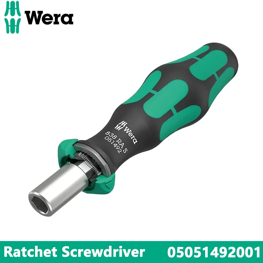 

WERA 05051492001 1/4" 102 mm Mini Ratchet Screwdriver Handle with Quick-release Chuck Screwdriver Hand Tools 838 RA S