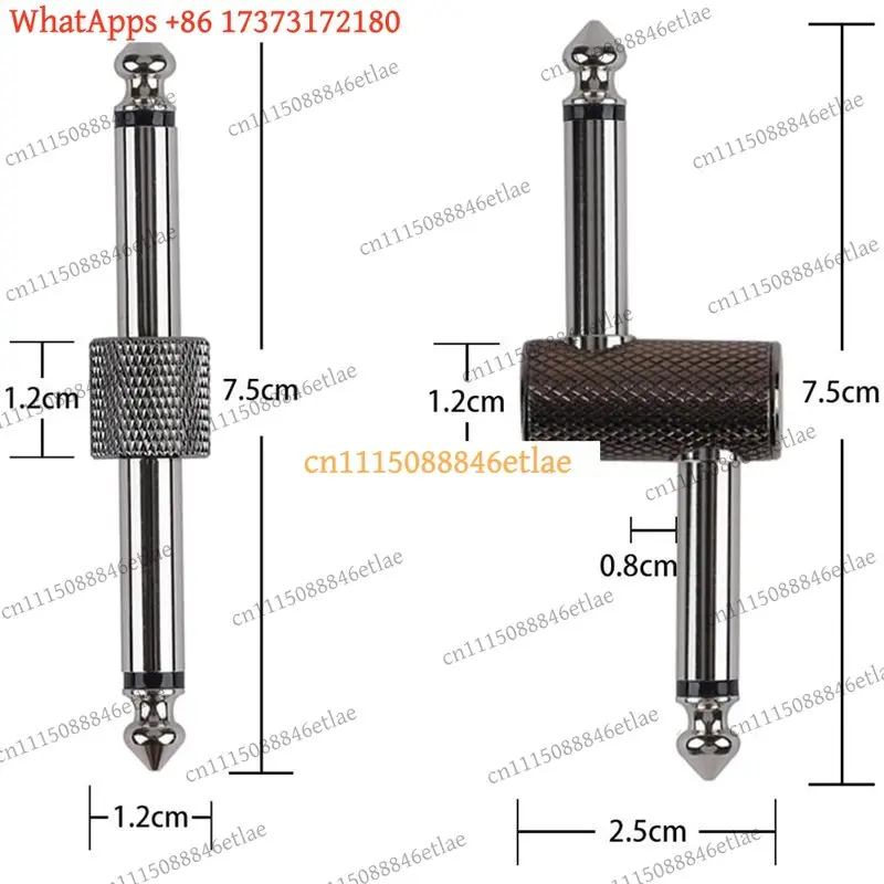 k3 6.35mm TS Patch Cable Set 2 Straight + 2 Right-Angle Gold-Plated OFC Shielded For Guitar Pedalboard Not Stereo/TRS