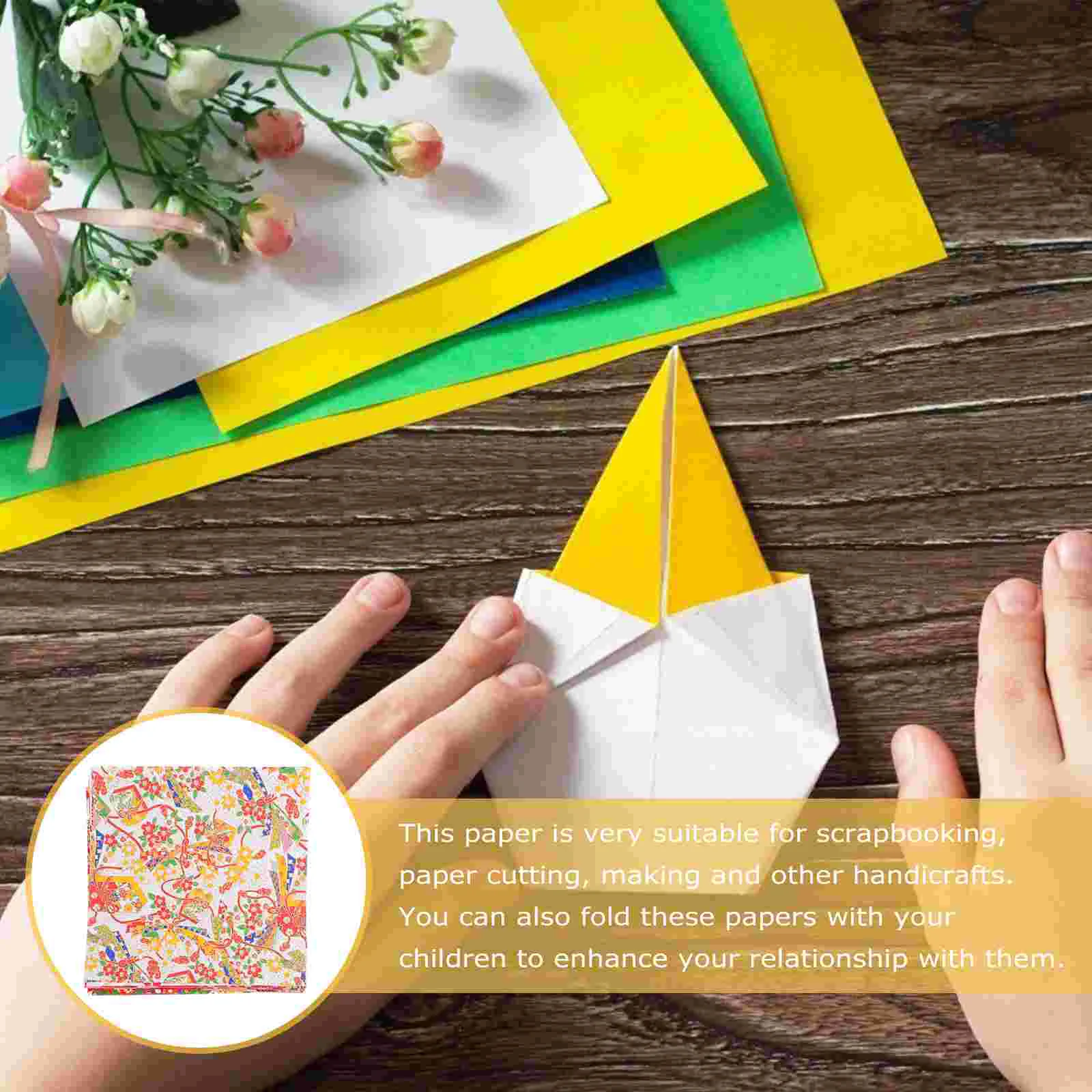 Japanese Style Yuzen Paper Japanese Origamis Foldable Colorful Folding Hand Craft Crafts Square