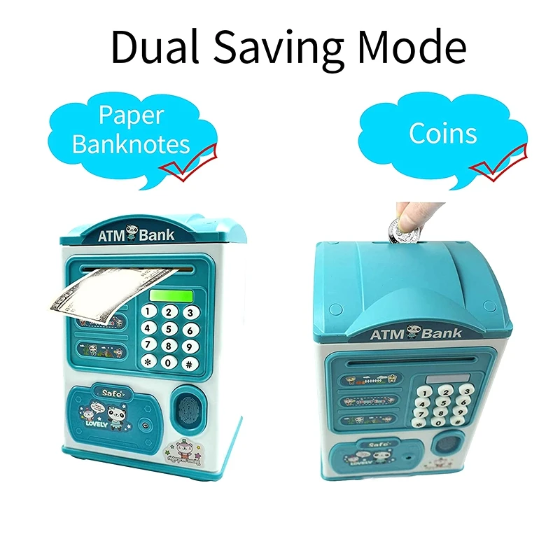 Piggy Bank,Coin Fingerprint With Password,Electronic Coin Savings Box,Automatic Coins Savings Bank,ATM Savings Bank