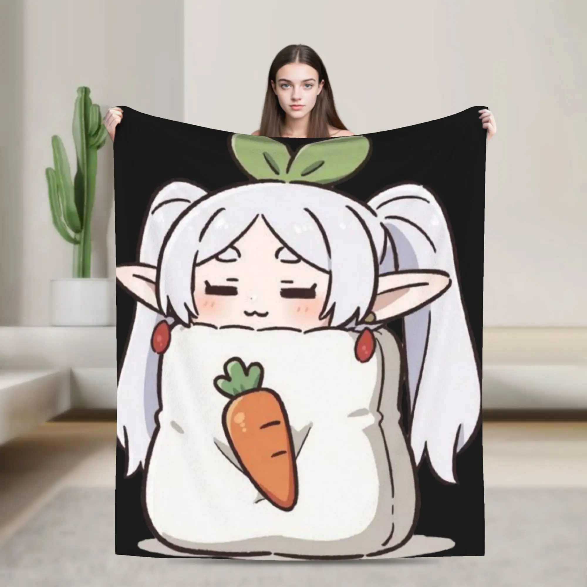 Frieren Beyond Journey's End Blanket  Decorative Flannel Throw Blanket For Living Room Warm Soft Design Quality Bedspread Gift