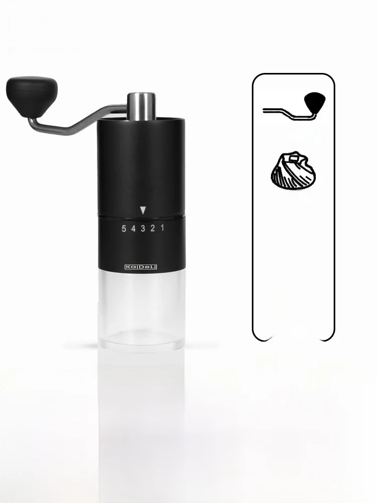 

Portable Manual Coffee Bean Grinder Hand-Cranked Home Use Coffee Mill Ceramic Blade Stainless Steel Body 20g Bean Capacity