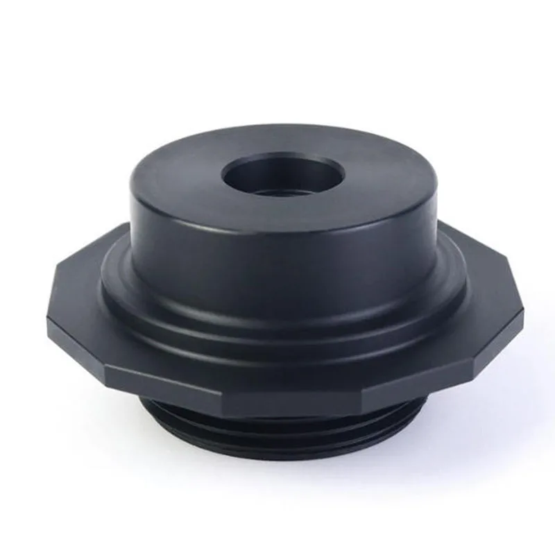 Custom Precision CNC Turned Black Parts Threaded Octagonal Flange Connector High Impact Industrial Components
