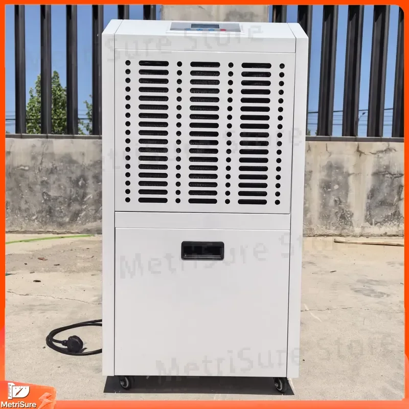 90L Industrial Dehumidifier Low Noise Drain Pump Built-in Tank Auto Shut-off for Basement Hotel Spa Conference Room