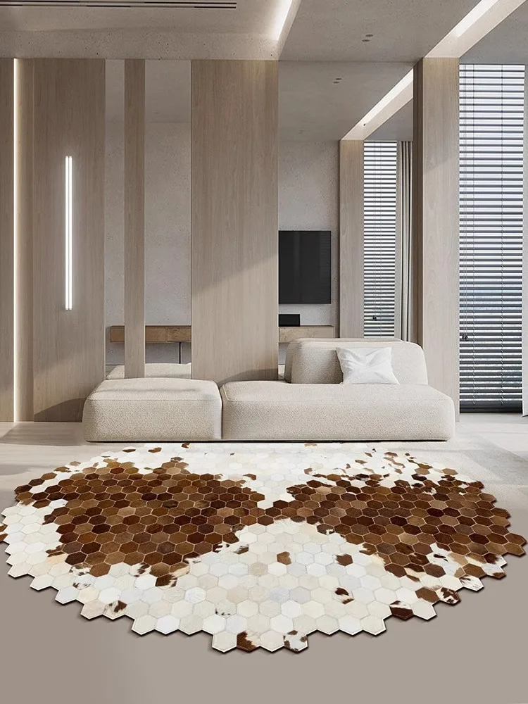 

Natural Cow Skin Hide Carpet for Living Room Luxury Genuine Cowhide Rug Patchwork American Carpet Bedroom Big Size Customize