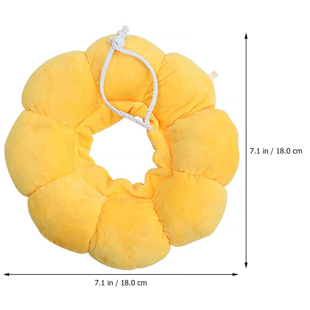 Small Cat Collar Elizabeth Circle for Pet Wound Heal Kitten Cone Yellow Pp Cotton