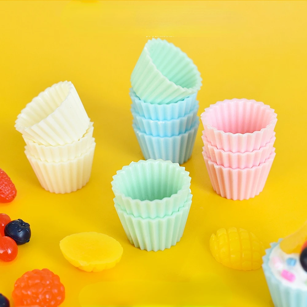 10pcs Mini Diy Kawaii Resin Paper Cup Flatback Scrapbooking Material Embellishments Mini Figurine Crafts Accessories Miniature