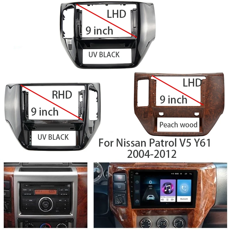 

9 inch Car DVD Frame Audio Dash Trim Kits Facia Panel Radio Player screen 2 Din For Nissan Patrol V5 Y61 2004-2012