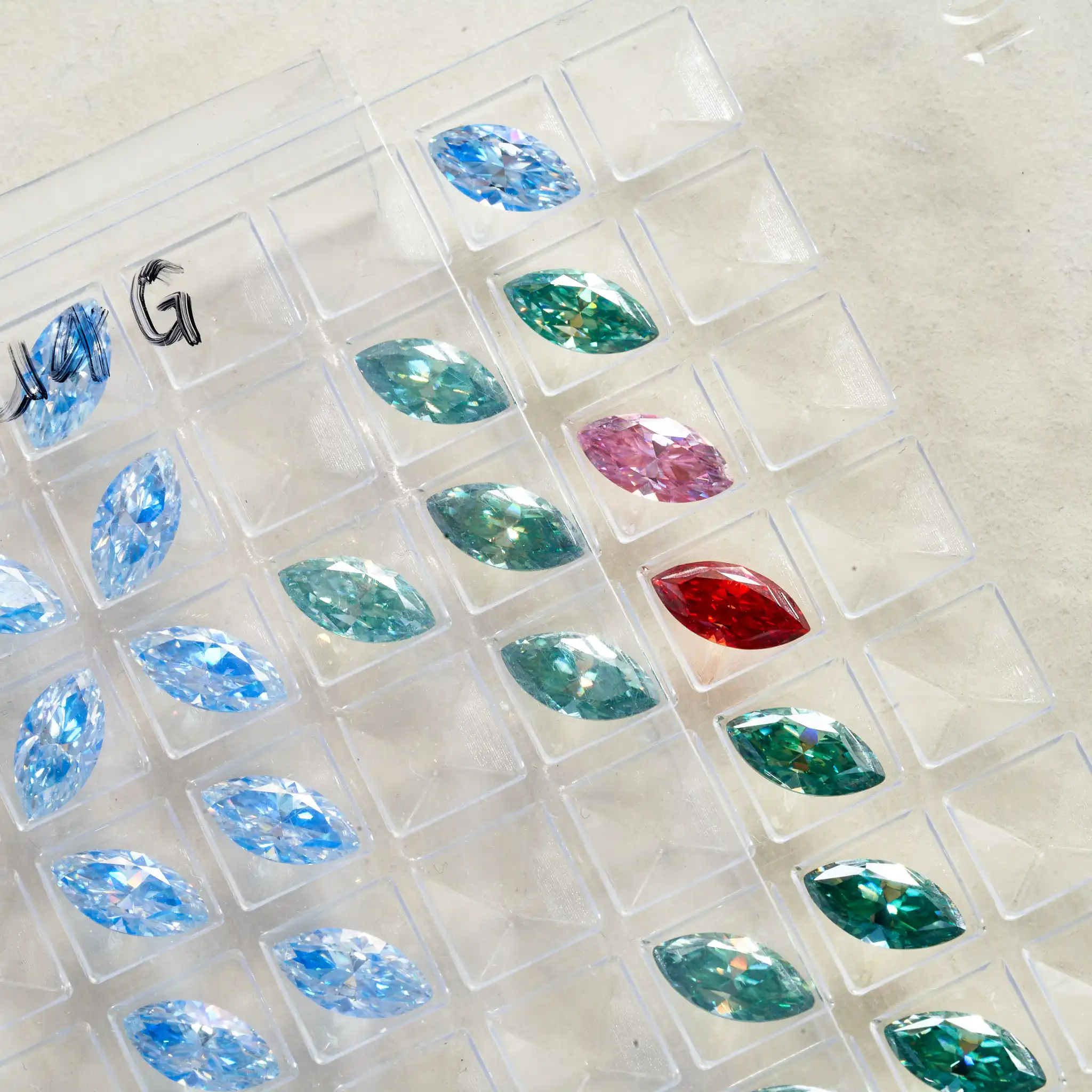 المويسانيت الماس الياقوت الأزرق اللون ماركيز قطع مختبر الأحجار الكريمة خلق للنساء ، مواد صنع المجوهرات مع شهادة غرا #2