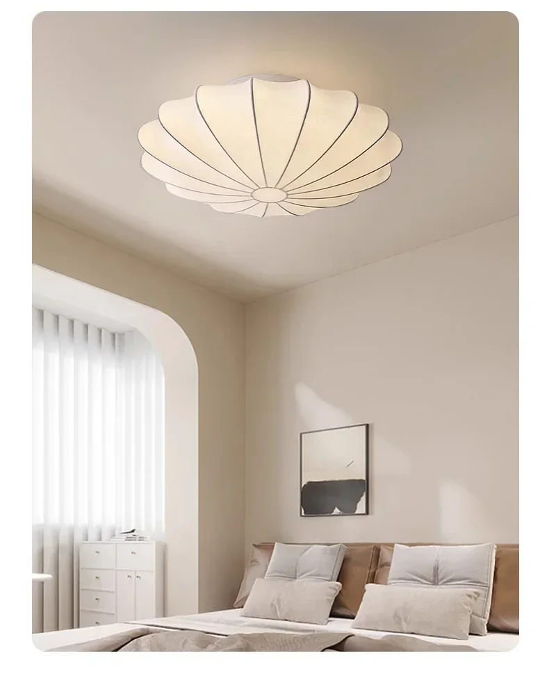 Nordic Silk E27 LED Ceiling Light Minimalism White