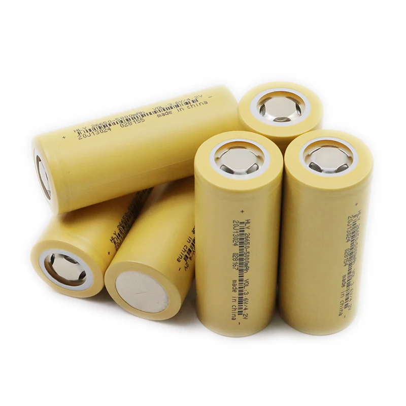 50 قطعة بطارية ليثيوم أيون 26650 3.7 فولت 5000 مللي أمبير سعة كبيرة لعبة الطاقة بدون طيار مروحة وأدوات كهربائية أخرى