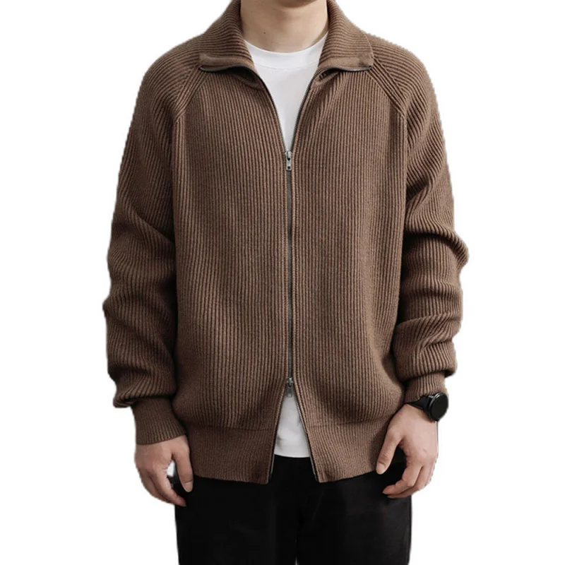 Plus SizePOLOMen's Cardigan Sweater with Turn-down Collar