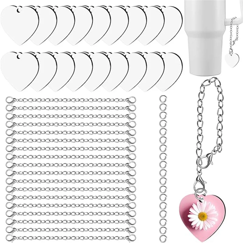 HHTL Sublimation Key Blanks Ornament Accessories For Cup MDF Double Sided DIY Crafts
