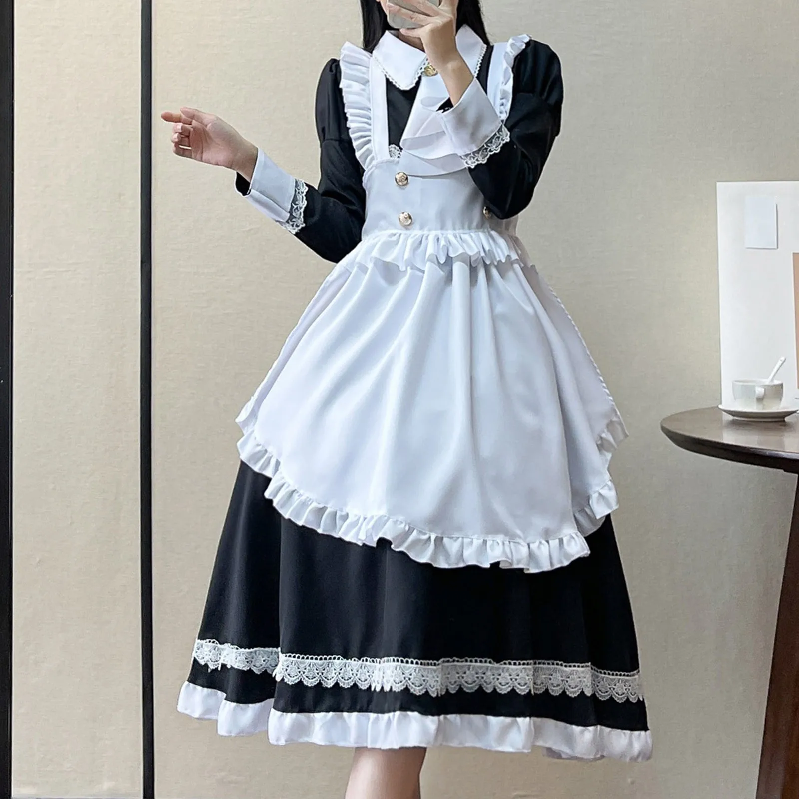 

Dress For Women Casual Fashion Halloween Beer Festival Dresses Long Sleeve A Line Turn Down Collar Mid Calf Sundress For Women