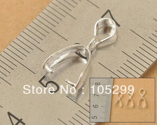 60PCS 3 Size S-M-L  925 Sterling Silver Findings Bail Connector Bale Pinch Clasp 925 Sterling Silver Pendant Fittings Bail