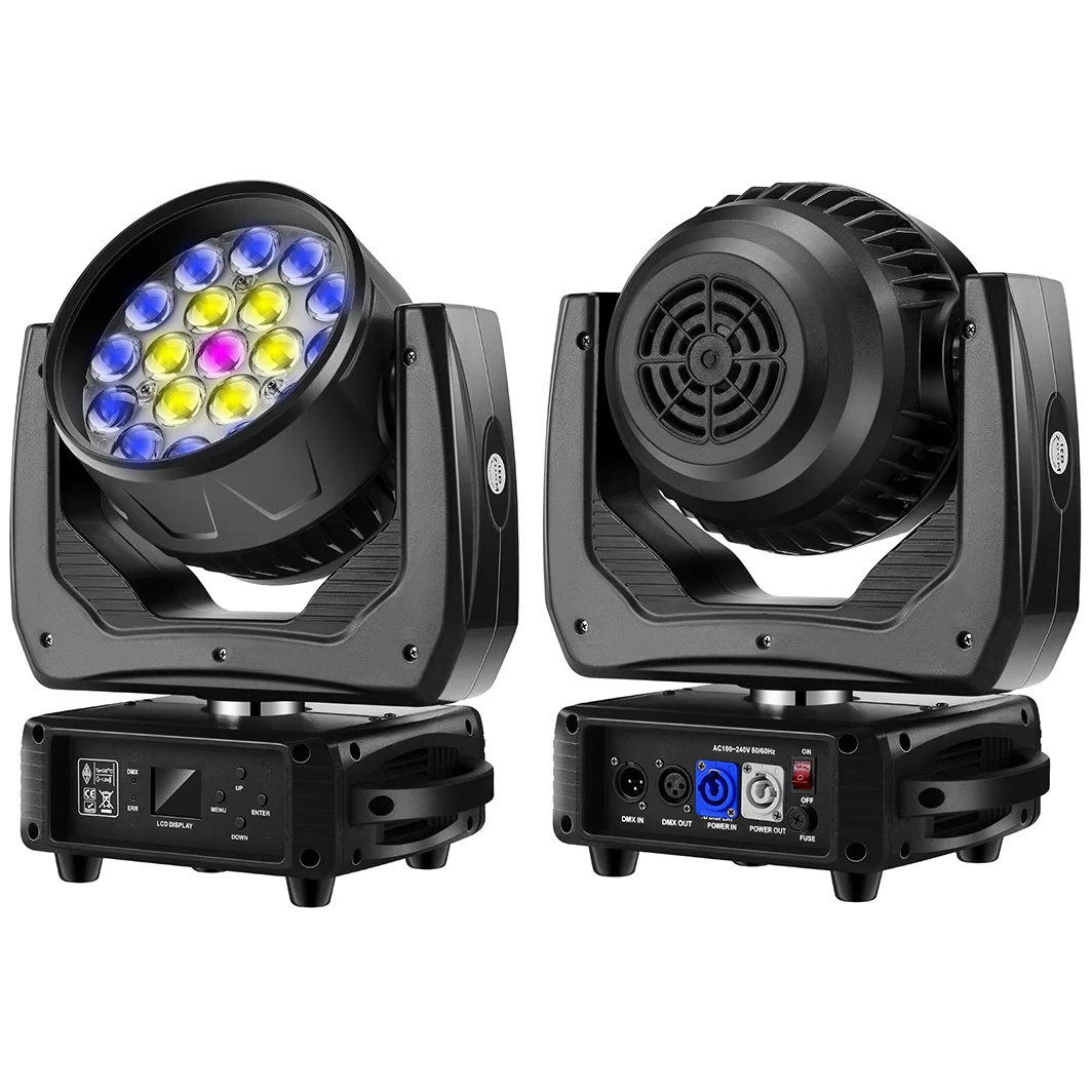 19x15 واط RGBW الأسود الاسمية ضوء LED تتحرك رئيس المهنية DMX512 ل KTV DJ ديسكو بار حفلة المناظر الطبيعية الخلابة منطقة البناء الديكور