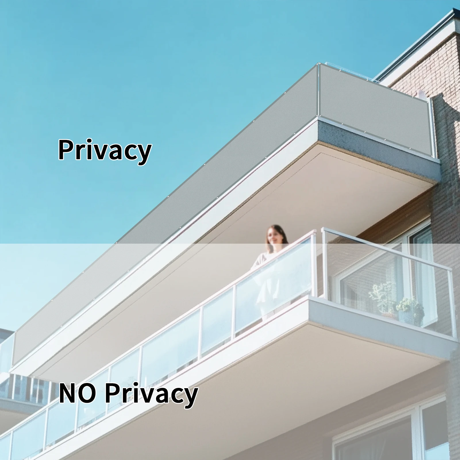 Balkon Privacyscherm Cover Hek Patio Waterdicht Schaduwdoek 95% UV-bescherming Schild Dek Schaduw Zeil Tuin Veranda Zwembad Decor