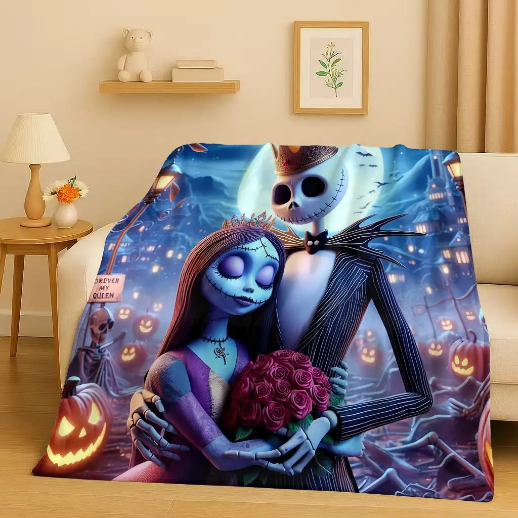 سانريو كابوس قبل عيد الميلاد الكرتون جاك الفانيلا بطانية، فائقة النعومة أفخم رمي للمنزل غرفة نوم غطاء أريكة تتحول لسرير مكتب #4