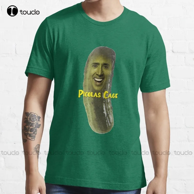 New Picolas Cage Pickle Picolas Pickolas Nicolas Cage Meme T-Shirt Cotton Tee Shirt Womens Swim Shirt Custom Aldult Teen Unisex