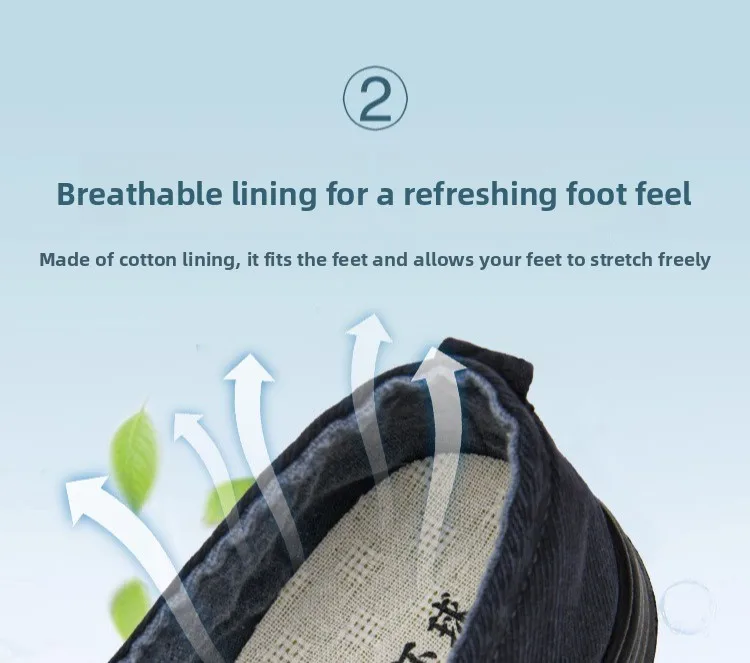 Herren-Slipper aus Canvas, lässige Schuhe, atmungsaktiv, rutschfest, mit dicker Sohle, ideal für ältere Herren, bequem zum Gehen, Canvas-Schuhe. – Detail 7