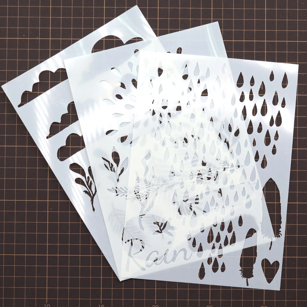 Creative Path 12-delige Paarse Regen Scrapbooking Journaling Volledige Sets Decoratieve Papiersneden Stempels Stickers DIY Creatie Set