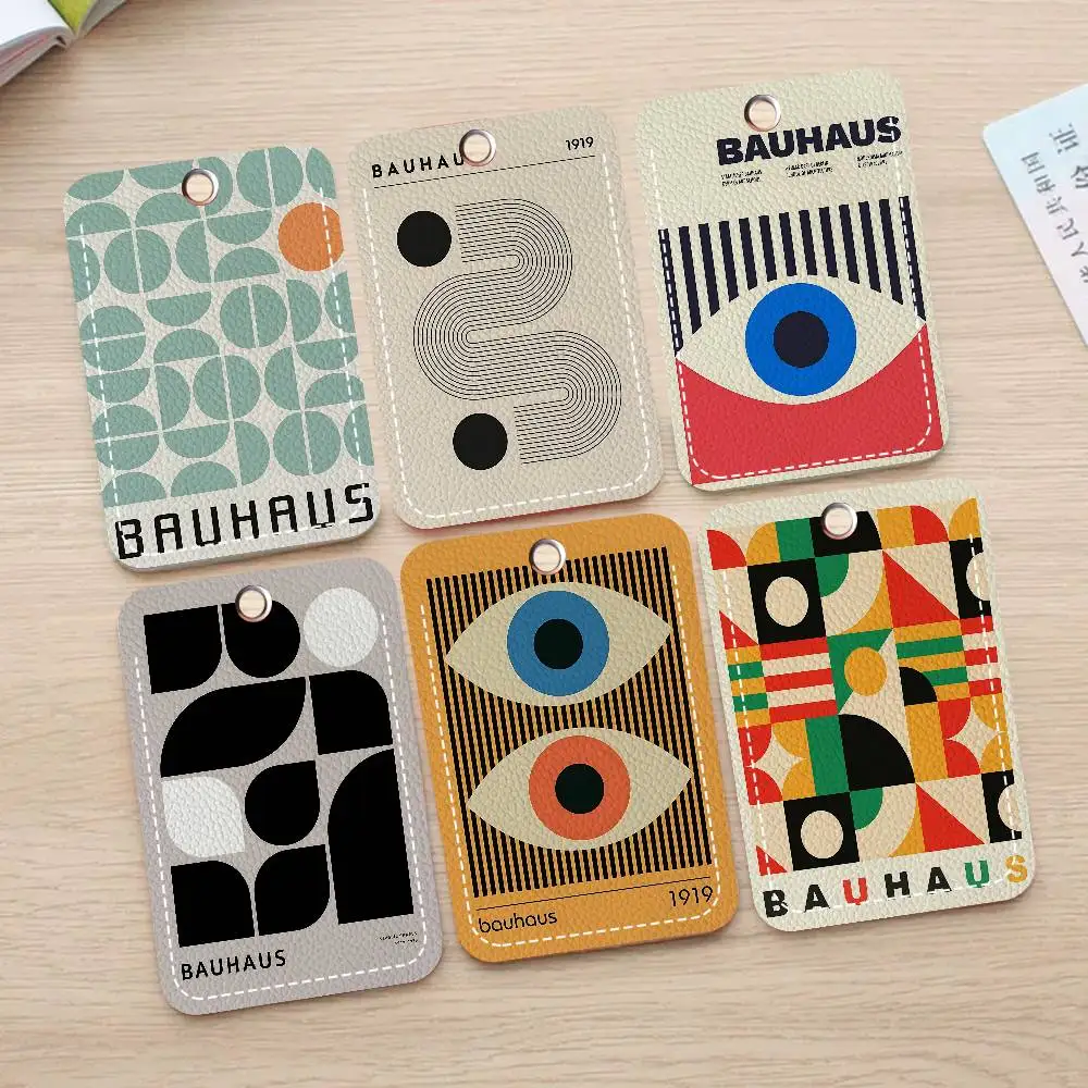 Bauhaus Modern Simplicity Geometric Rectangle Keychain Card Holder, Badge Credit Card Holder, Student ID Card Holder, Bus Cards