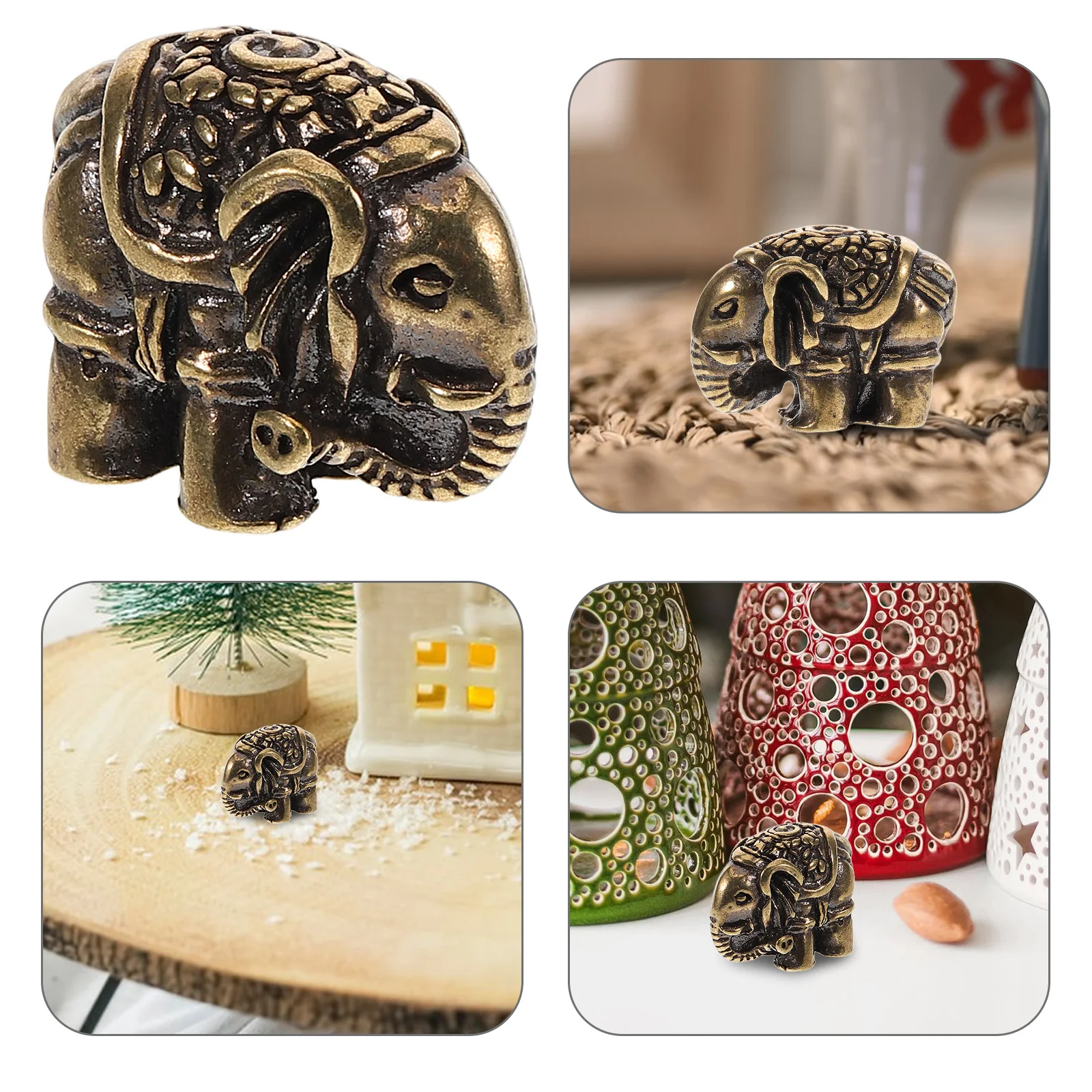 

Pure Copper Elephant Ornament Detailed Craftsmanship Vintage Style Unique Design Home Furnishing Desk Accessories