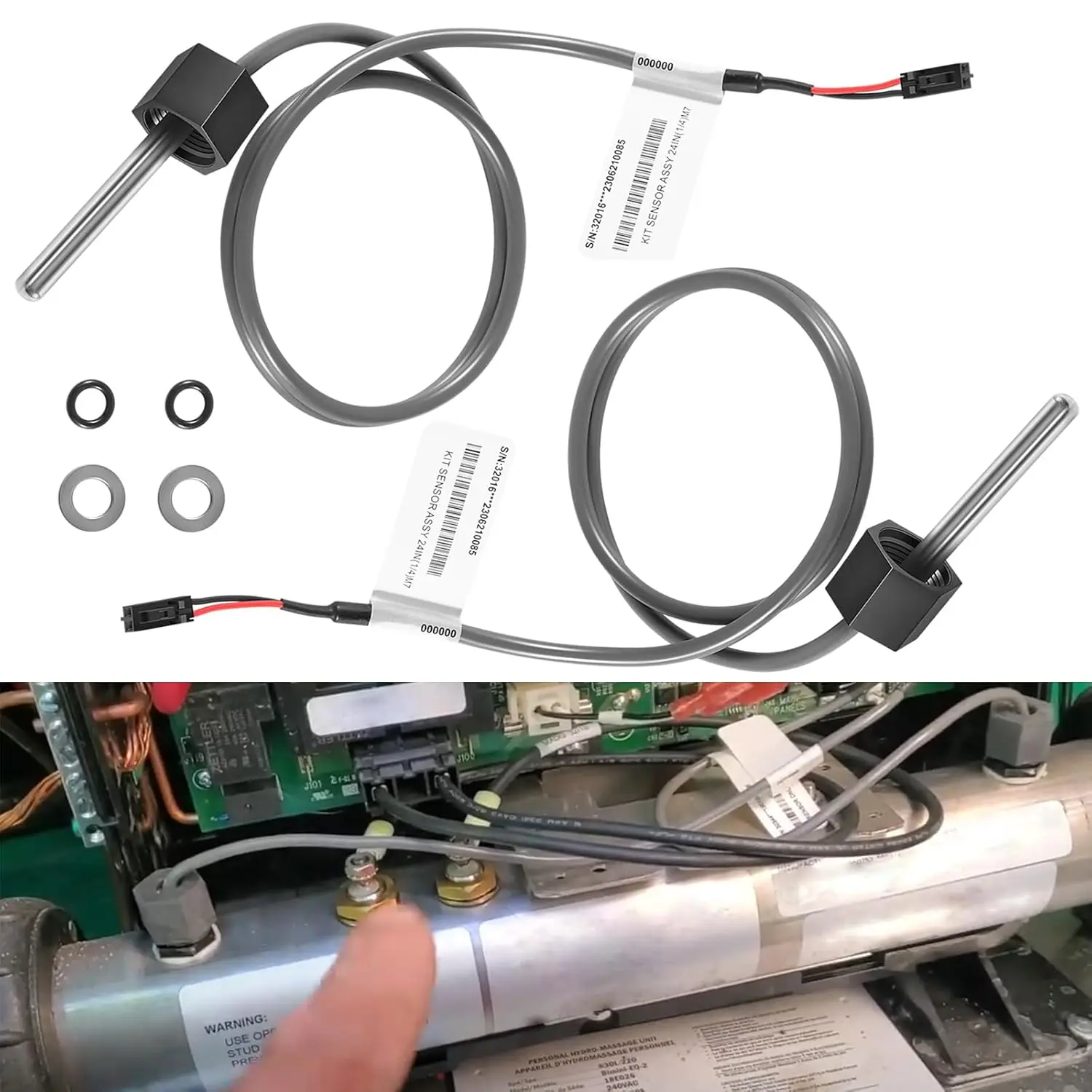 

2 Pack M7 Sensor Kit Temp/High Limit Replacement for Balboa 32016 30344 30042 30382 Sensors, 24" Temp/Hi Limit,1/4" Diameter