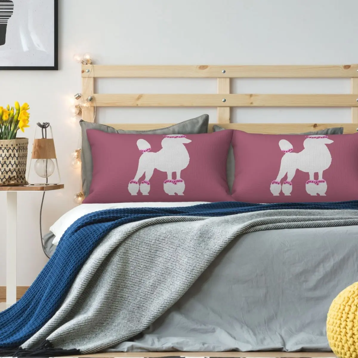 Poodle Dog (4) Rectangle Linen Pillowcase Cushion Cover Polyester Decorative Bedroom Home Comfort Throw Pillow