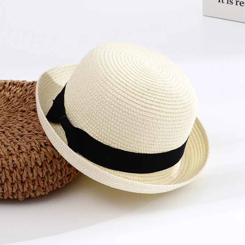 2023 New Summer Bowknot Straw Hat Bonnet Chapeau Femme UV Protect Beach Sun Bucket Hats for Women Men Fedoras Sombreros De Mujer