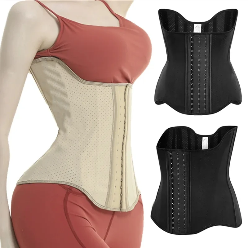 Latex Waist Trainer Angel\'s Wing Corset for Abdominal Contraction Fitness Exercise Steel Bones Modeling Strap Colombian Girdles