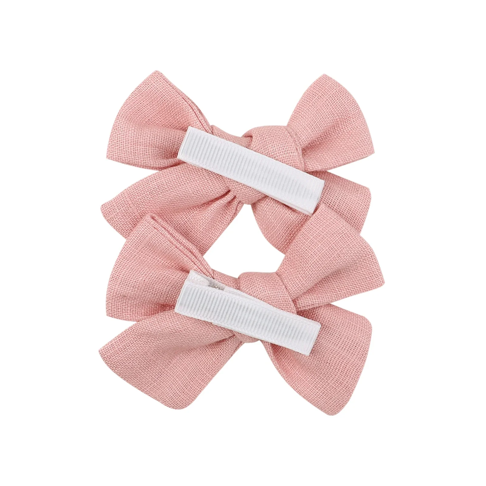 2Pcs/lot Solid Hair Bows Clips For Cute Girls Cotton Bowknot Hairpins Barrettes Headwear Bow Clips Kids Hair Accessories Gifts