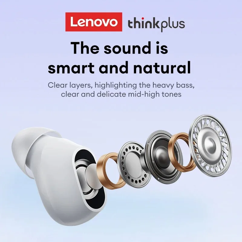 سماعات أذن Lenovo الرسمية الأصلية Thinkplus XT62 TWS لعام 100% مزودة بتقنية البلوتوث 5.3 وعمر بطارية طويل HiFi سماعة ألعاب ذات زمن انتقال منخفض