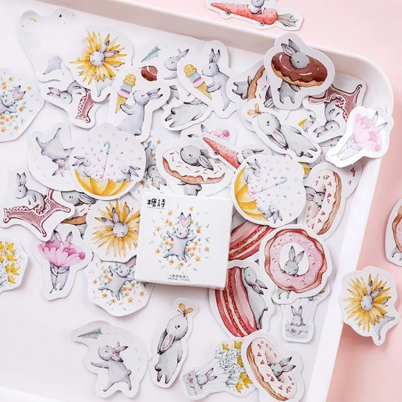 Mohamm Month hare Cute Diary Paper Mini Small Kawaii Decor Planner Stickers Scrapbooking Flakes Stationery