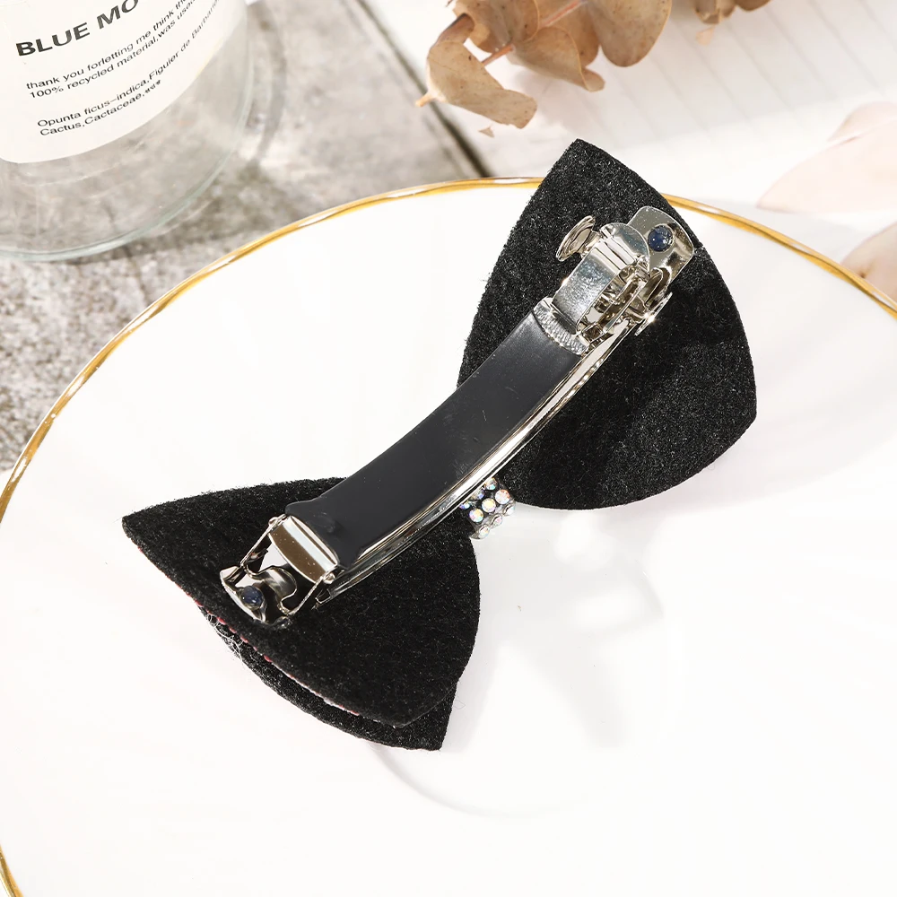 Women Rhinestone Bow Hair Clip Barrette For Girls Ponytail Fashion Hairpin Ladies Party Elegant Headwear Hair Accessories