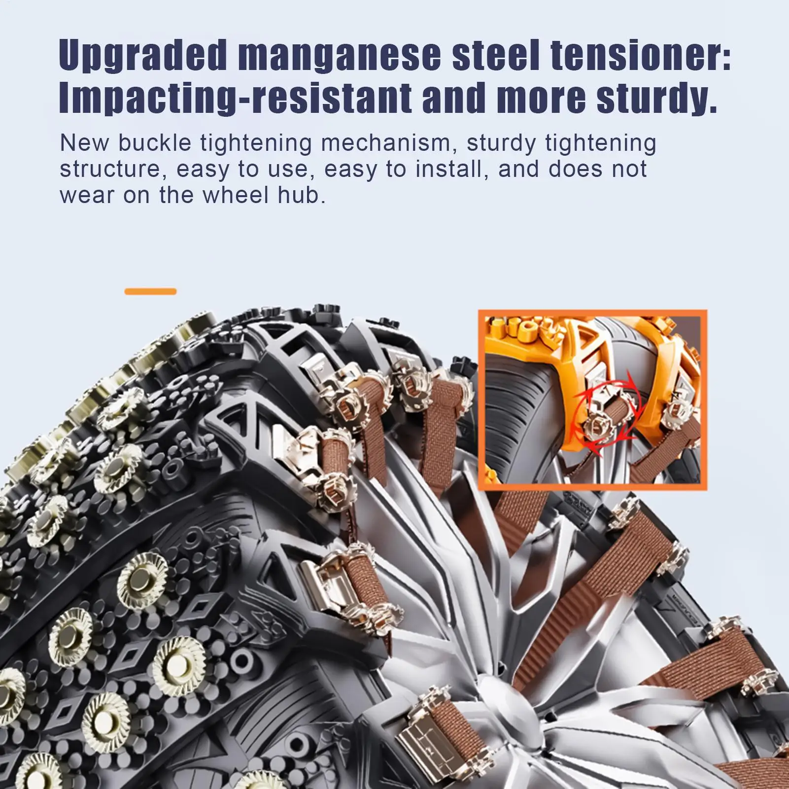 

Snow Chains For Trucks 8-pieces Heavy-Duty Traction Wheel Traction Chains Fit 6.5-9.65-inch Tires For SUV Truck RV Pickup