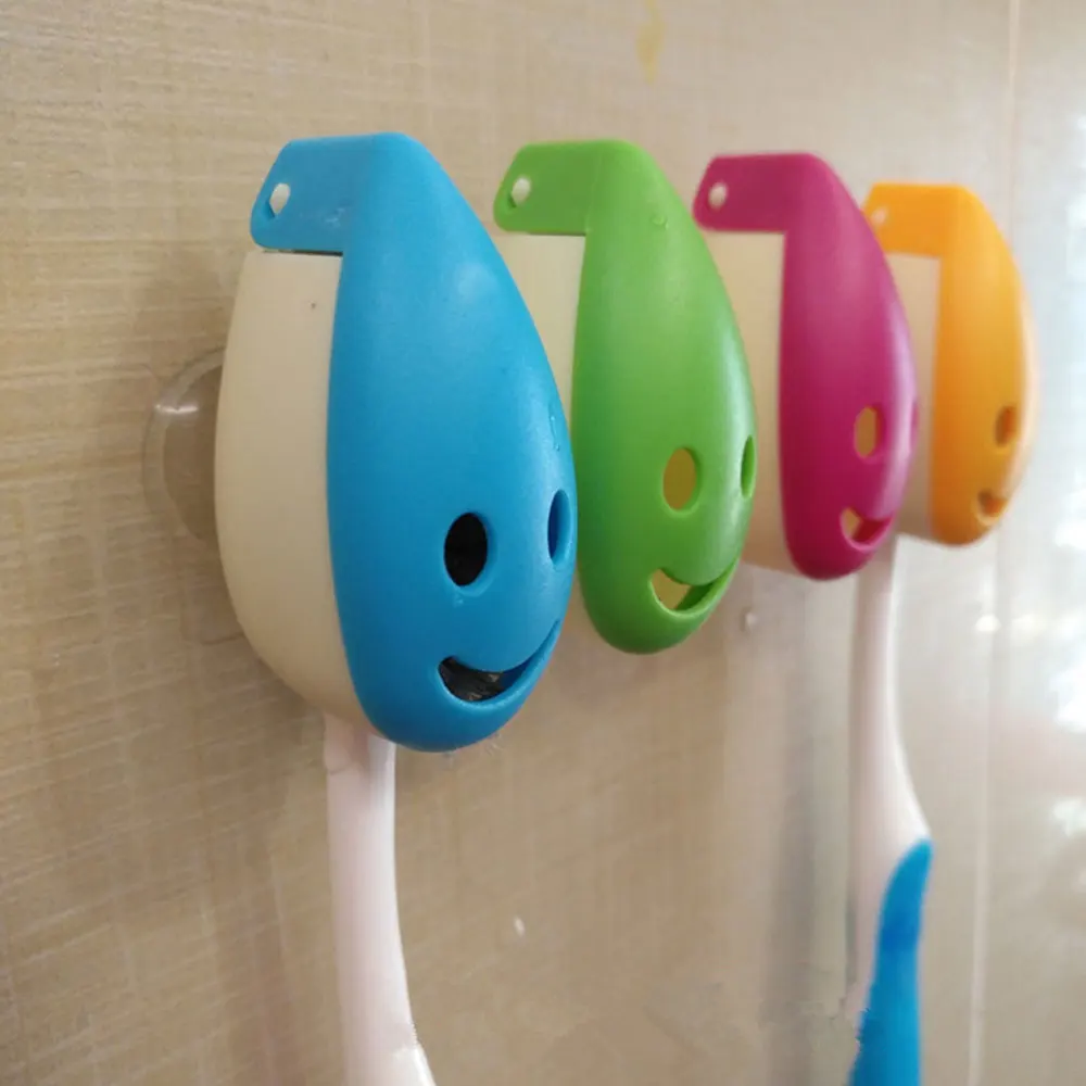 5 pezzi portaspazzolino portaspazzolino presa Smile Face Suction Stand Mount Wall