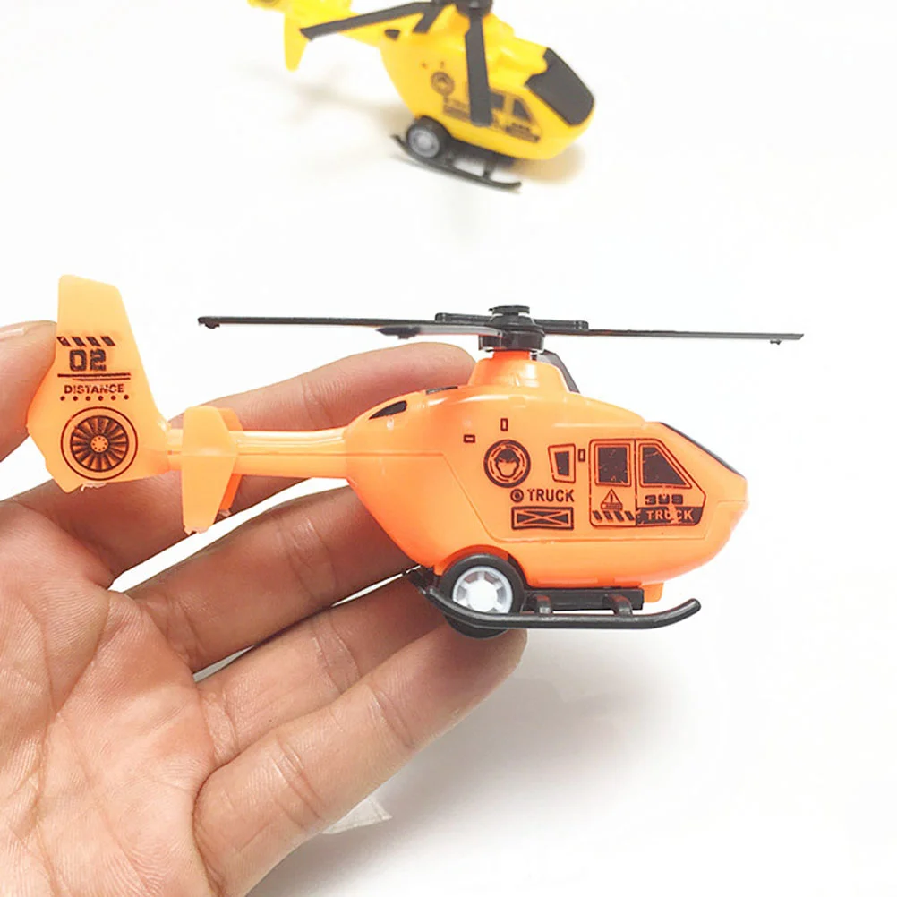 6pcs Simulation Mini Pullback Helicopter Toy Decoration Pull Back Aircraft Models Airplane Models Planes Toys Plastic Inertia To