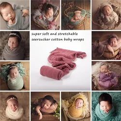 Couverture en coton doux et extensible pour bébé, accessoire de photographie pour nouveau-né