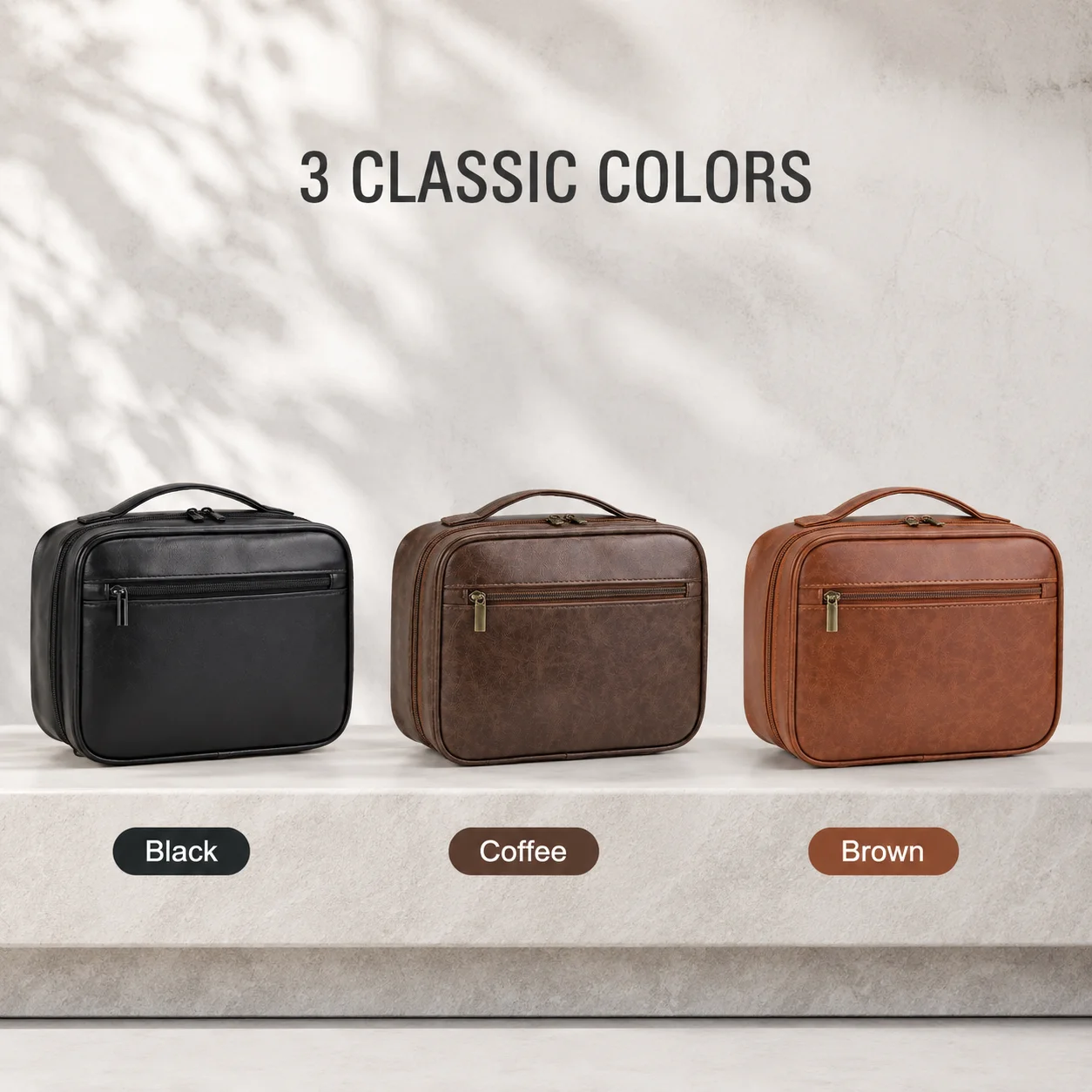 Mens Large Hanging Toiletry Bag Vintage Brown PU Leather Portable Makeup Organizer With Hook For Business Travel Husband Gift