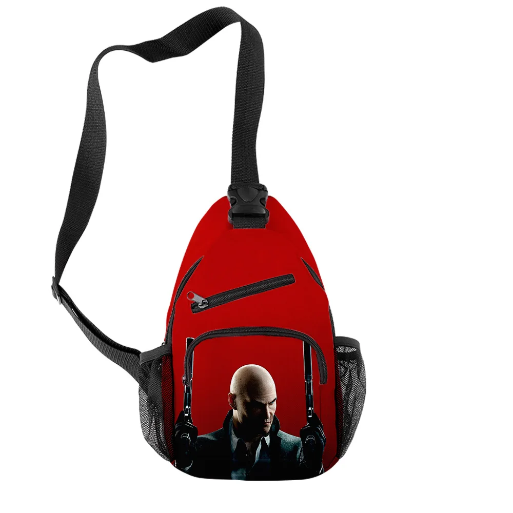 

Cartoon Novelty Cool Game Hitman Crossbody Chest Bags Oxford Waterproof Boys/Girls Sports Travel Bags 3D Print Shoulder Bags