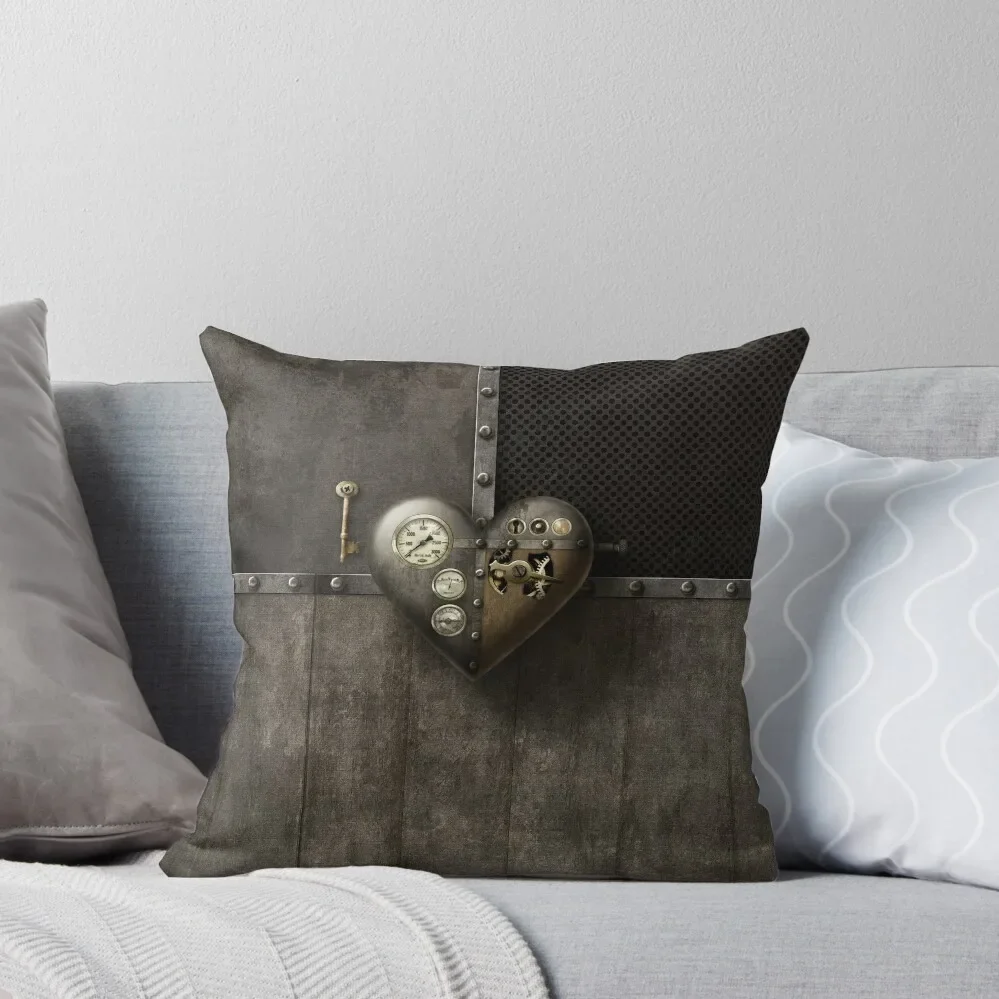 Rusty Steampunk Heart Throw Pillow luxury decor Cusions Cover Sofa Covers pillow