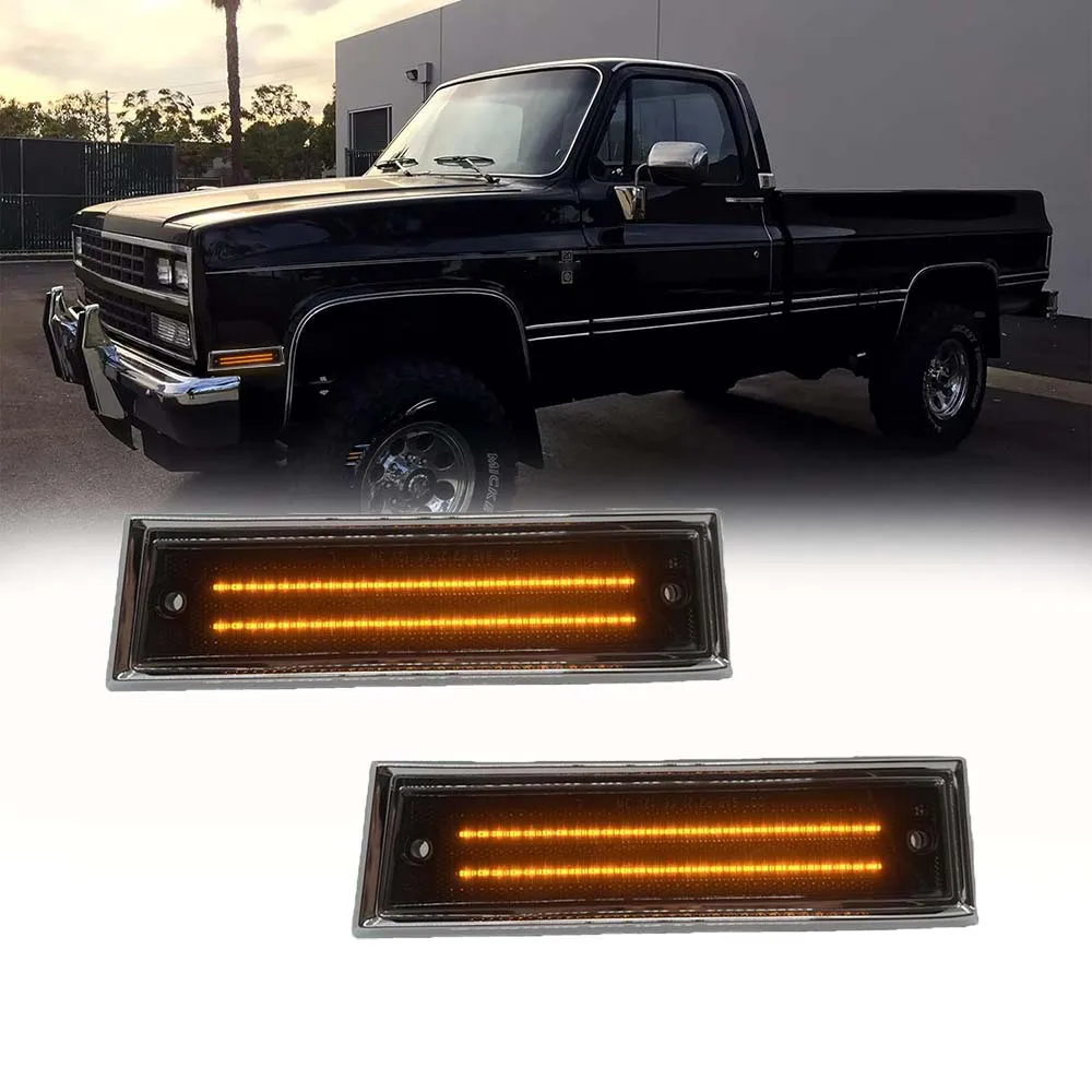 Luces LED Delanteras Laterales de Señalización y Direccionales para Camionetas Chevy C10 C20 C30 K10 K20 K30 K5, Chevy Suburban y Blazer