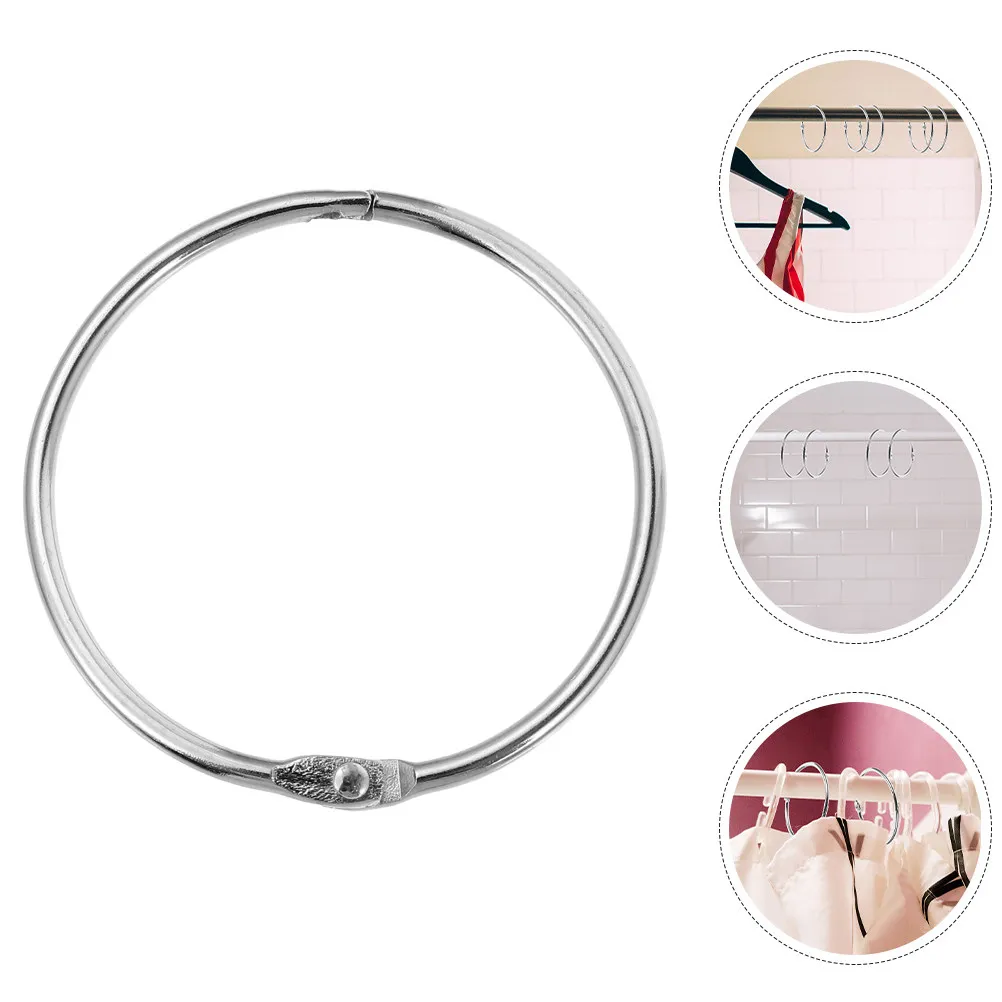 30Pcs Shower Curtain Hooks Metal Round Rings for Bathroom Elegant Simple Design Heavy Duty Easy Install Decorative Curtain Rod