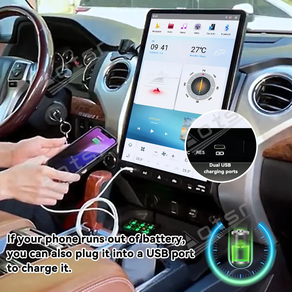 For Toyota Tundra 2014~2020 Android 13 Qualcomm 8-core Multimedia Car Stereo GPS Intelligent Navigation Smart Radio Head Unit
